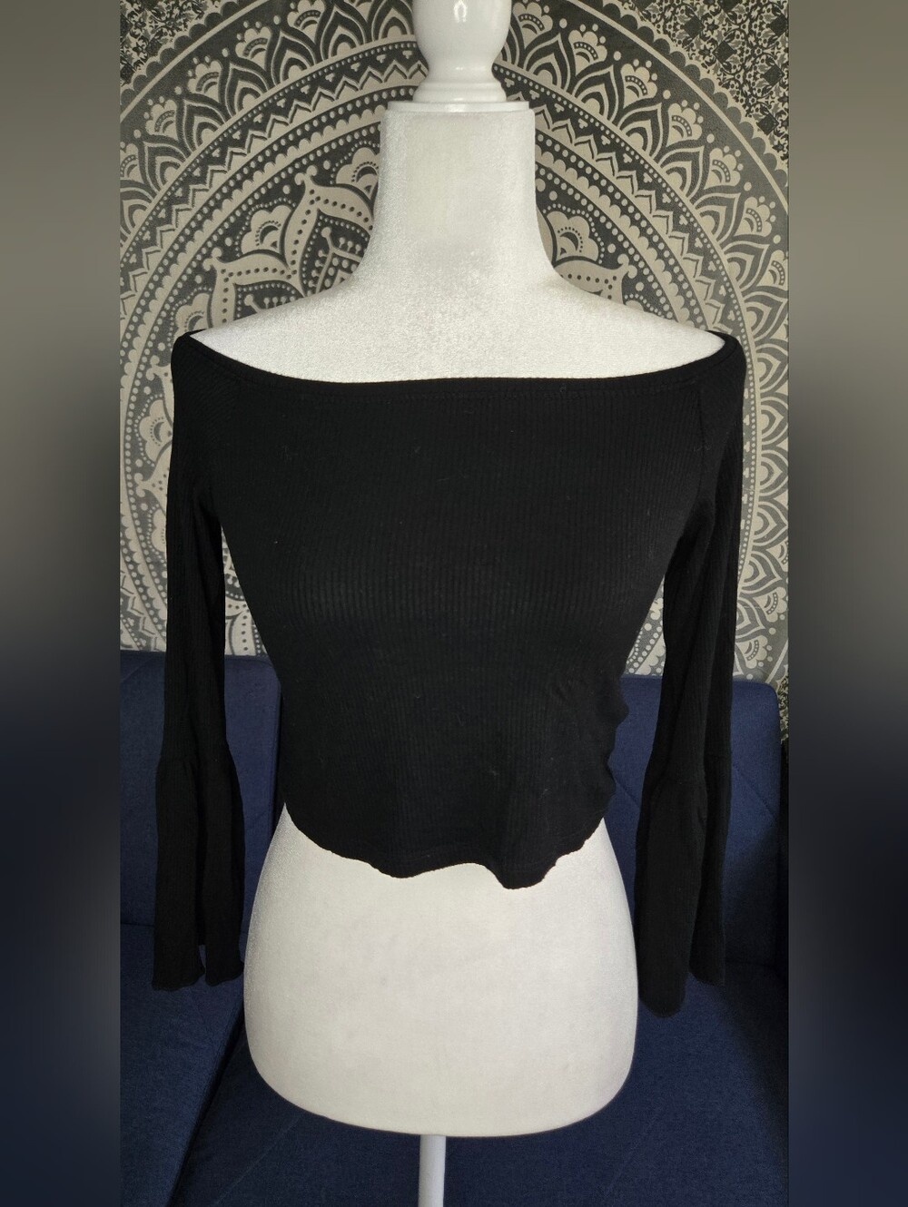 Topshop Cropped Bell Sleeve Top